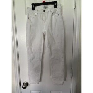 Pistola Jeans Womens Size 27 White Jennifer Skinny Lightly Distressed Ankle